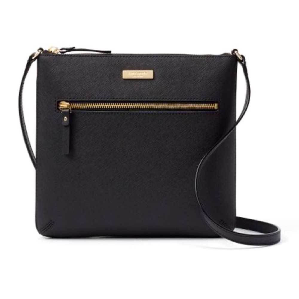 kate spade Laurel Way Rima Crossbody Bag in Black Crossgrain Leather. Pristine.
